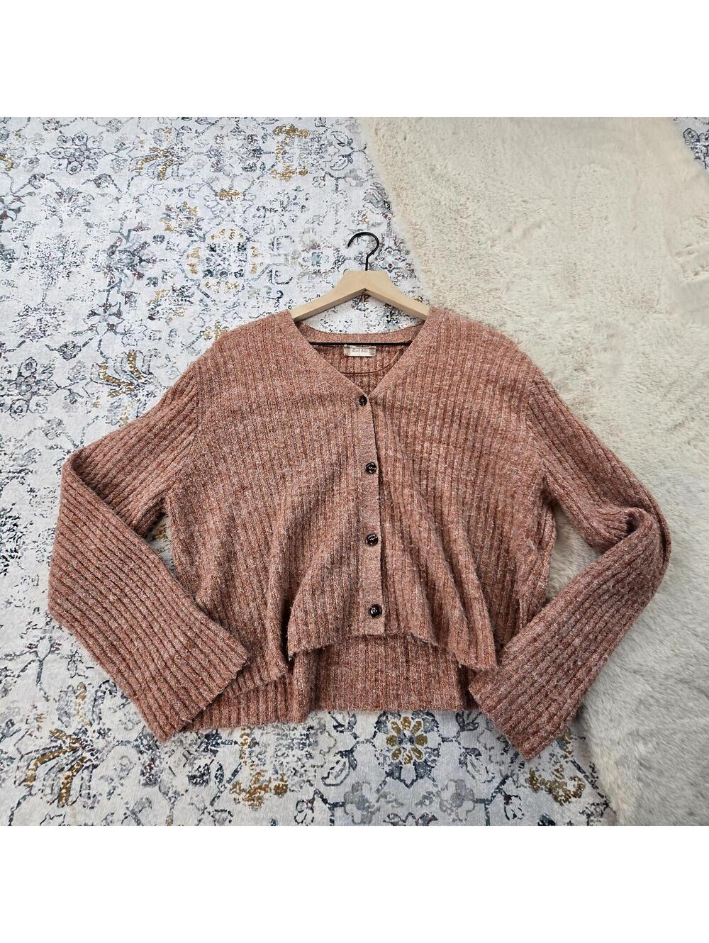 Altar’d State Rust Button Cardigan Women Large - Picture 1 of 8
